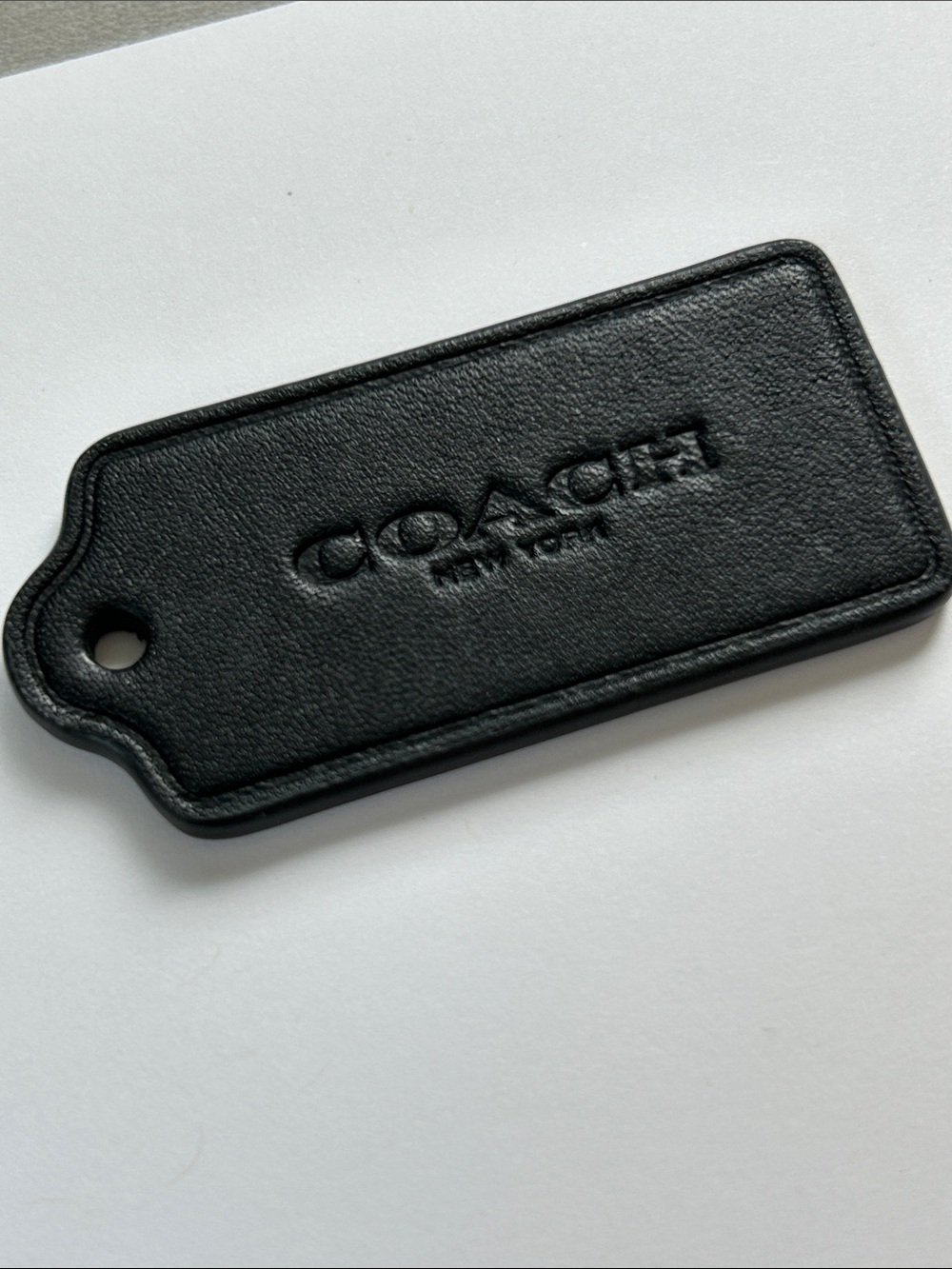 Coach Embossed Black Leather Hang Tag - Picture 7 of 8